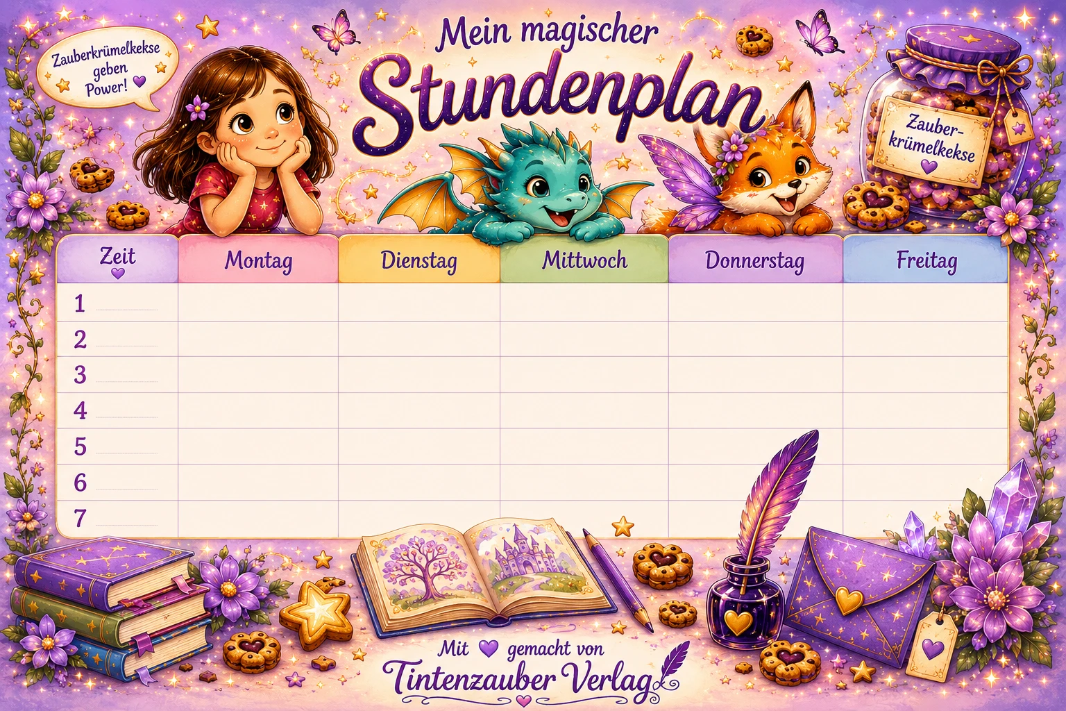 Stundenplan-Vorschau mit Emma, Loomus und Fina